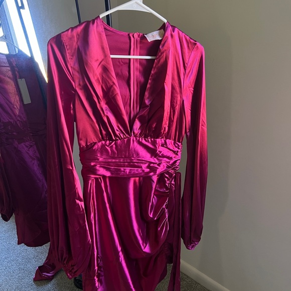 Club London dark pink wrap dress - Picture 3 of 4